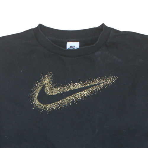 Nike Girls Black Gold Logo XL Sweatshirt Crew Neck Pullover