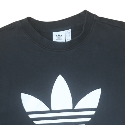 Adidas Womens Black Crew Neck Pullover Sweatshirt Size 10