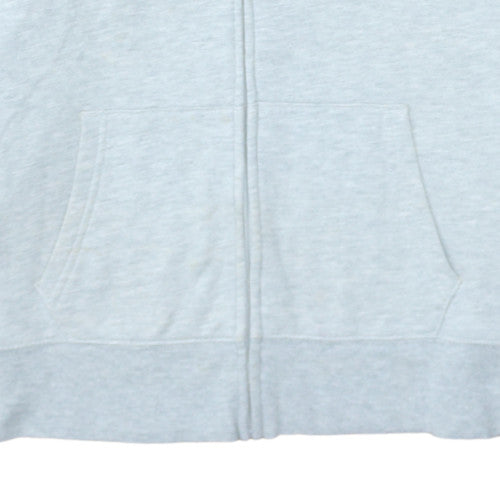 Gap Women Light Grey Full Zip Hoodie Large Cotton Blend Logo