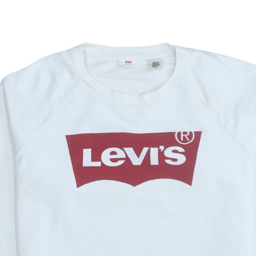 Levi's Men's White L Crew Neck Graphic Logo Pullover Sweatshirt