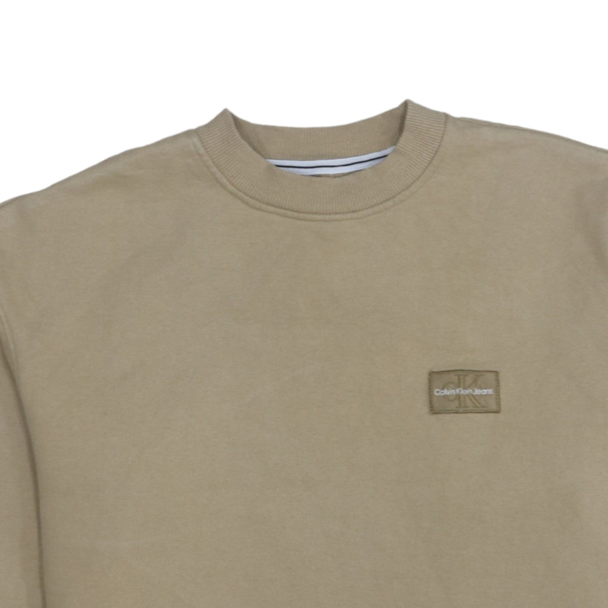 Calvin Klein Jeans Men's Beige Cotton Pullover Sweatshirt S