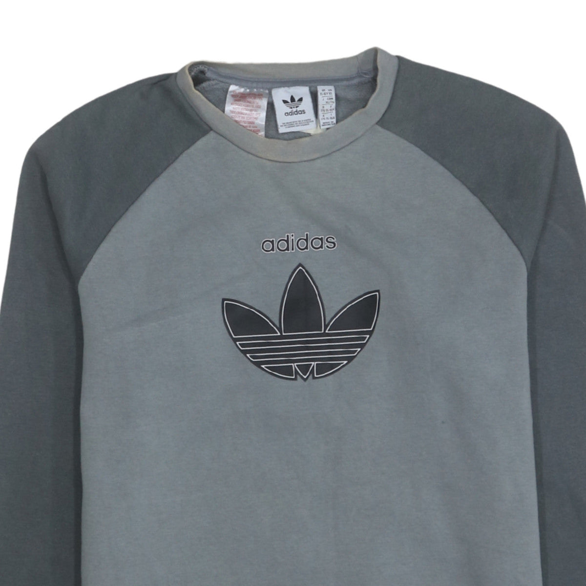 adidas Boys Grey Crew Neck Pullover Sweatshirt Size 16 Years