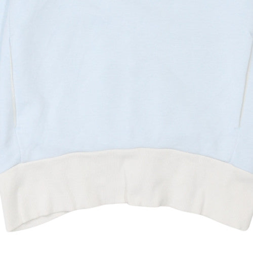 Adidas Women XS Blue Hooded Pullover Sweatshirt Logo Print