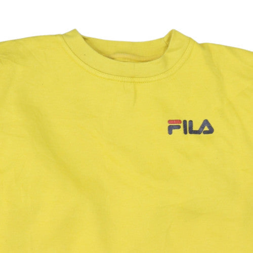 Fila Men's Yellow Small Pullover Sweatshirt Crew Neck Logo