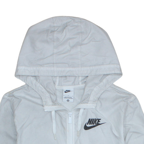 Nike Men's White Full Zip Lightweight Hooded Sports Jacket L