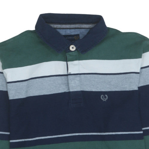 Lincoln Men's Multicoloured Striped Collared Sweatshirt Size S