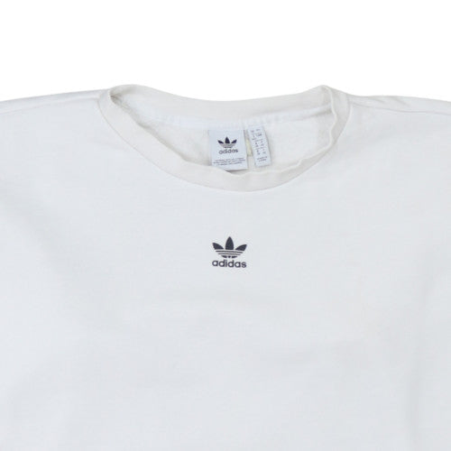 Adidas Womens White Crew Neck Pullover Sweatshirt Size 12