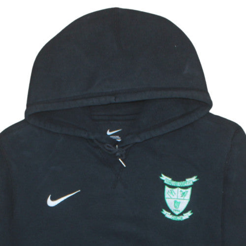 Nike Men Black Pullover Hoodie M Fleece Sports Embroidered