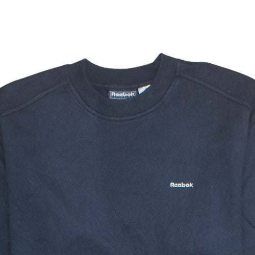 Reebok Womens Navy Blue Crew Neck Pullover Sweatshirt Size 14