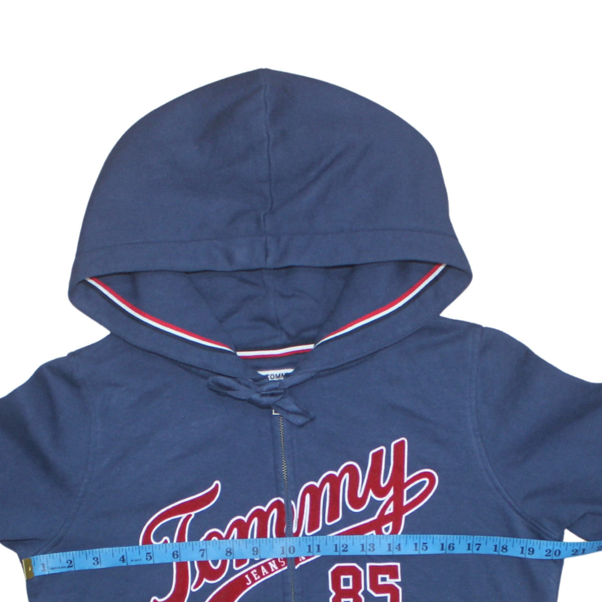 Tommy Jeans Men's Blue Full Zip Hoodie M Logo Graphic Sweatshirt