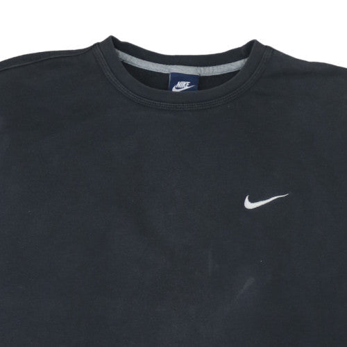 Nike Men's Black Crew Neck Pullover Sweatshirt L Logo Sportswear