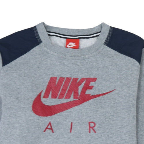 Nike Teens Grey XL Pullover Sweatshirt with Red Logo