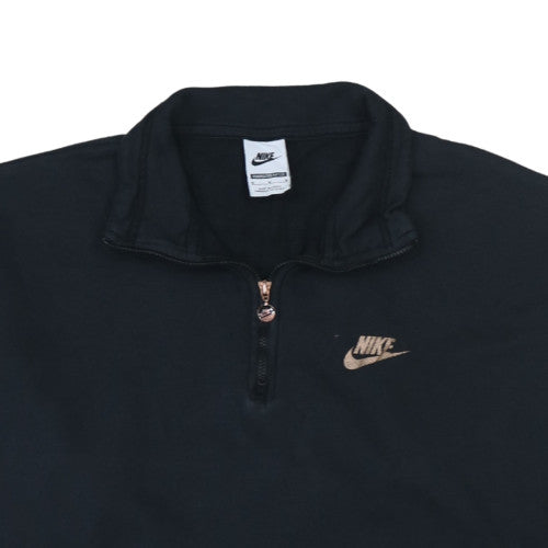 Nike Men's Black 1/4 Zip Oversized Sweatshirt M - Graphic Logo Pullover