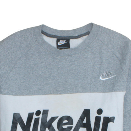 Nike Men's Grey Colour Block Pullover Sweatshirt Size M