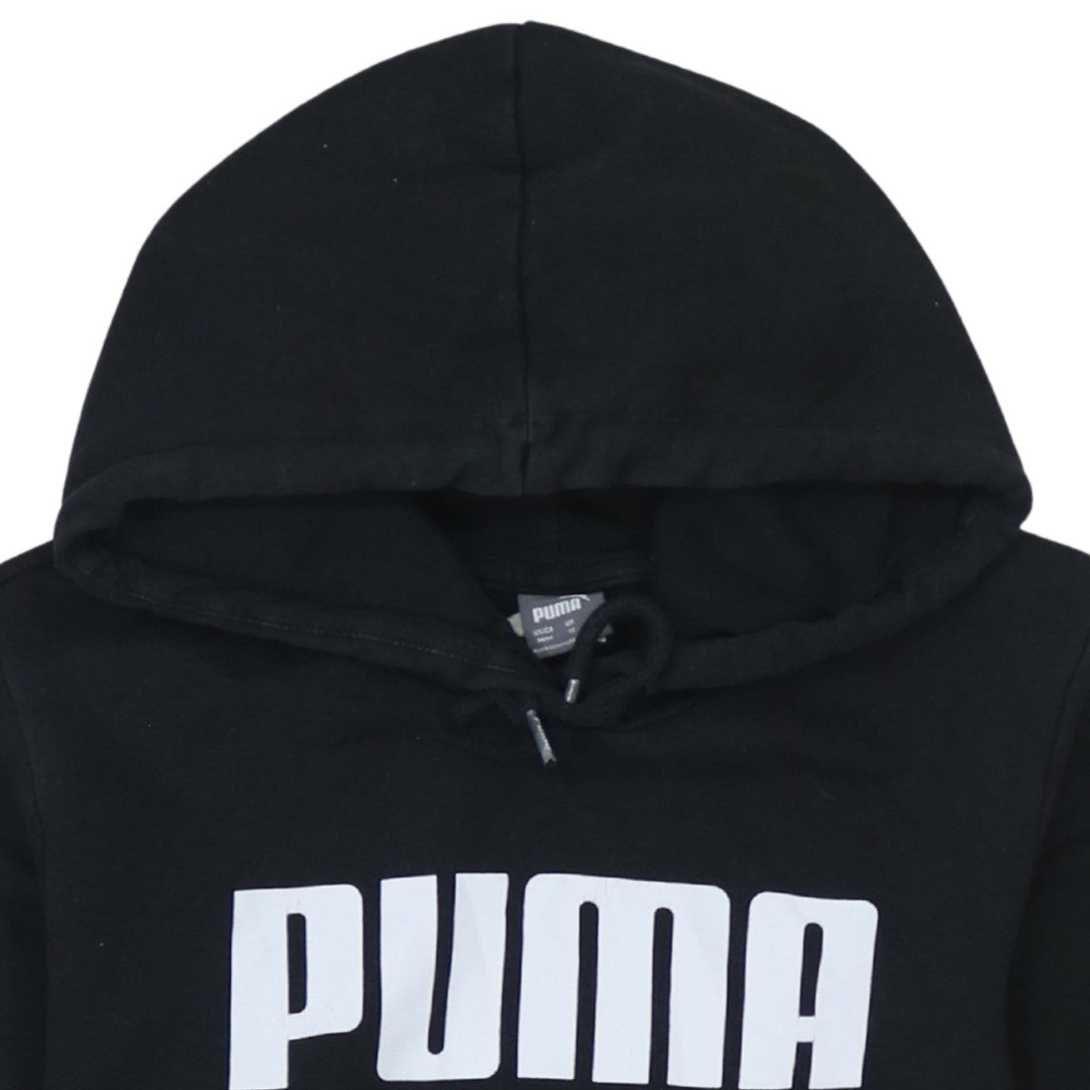 Puma Womens Black Hoodie UK 12 Pullover Long Sleeve Logo Sweatshirt