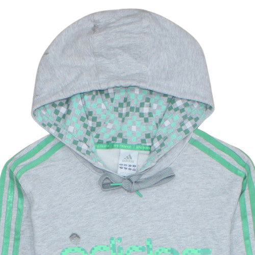 Adidas Men’s Grey Pullover Hoodie M Sports Graphic Sweatshirt