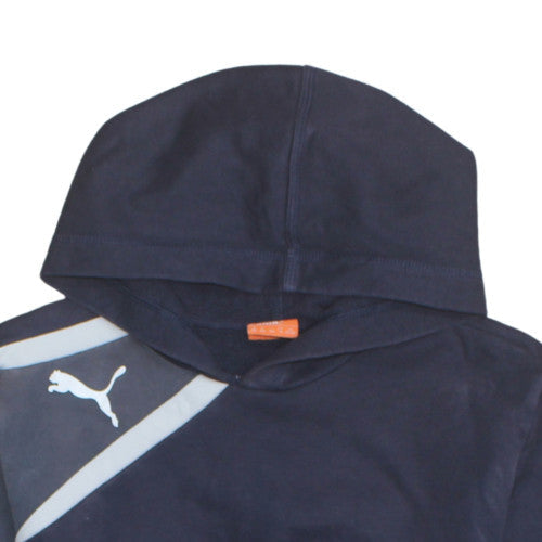 Puma Teens Blue Pullover Hoodie 164 Logo Sports Fleece Sweatshirt