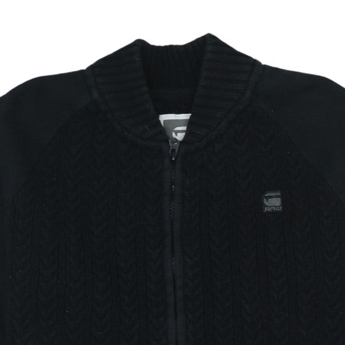 G-Star Raw Men's Black L Basic Full Zip Knit Jacket Size L