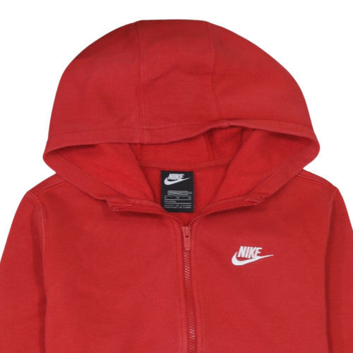 Nike Boys Red Colourblock XL Fleece Pullover Hoodie with 1/4 Zip