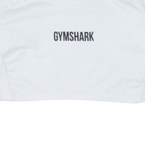 Gymshark Womens White Small Cropped Pullover Sweatshirt