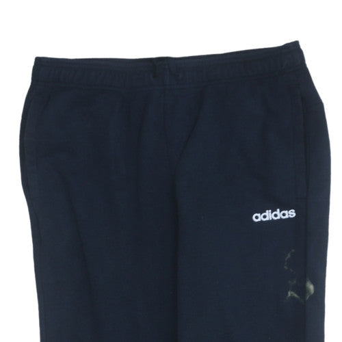 Adidas Men Black L Jogger Sweatpants Elastic Waist Fleece Lined