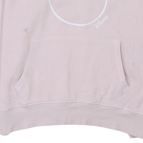 H&M Disney L.O.G.G. Pink Hoodie Women L Pullover Mickey Cotton