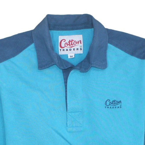 Cotton Traders Men’s Blue Collared Henley Sweatshirt Size M