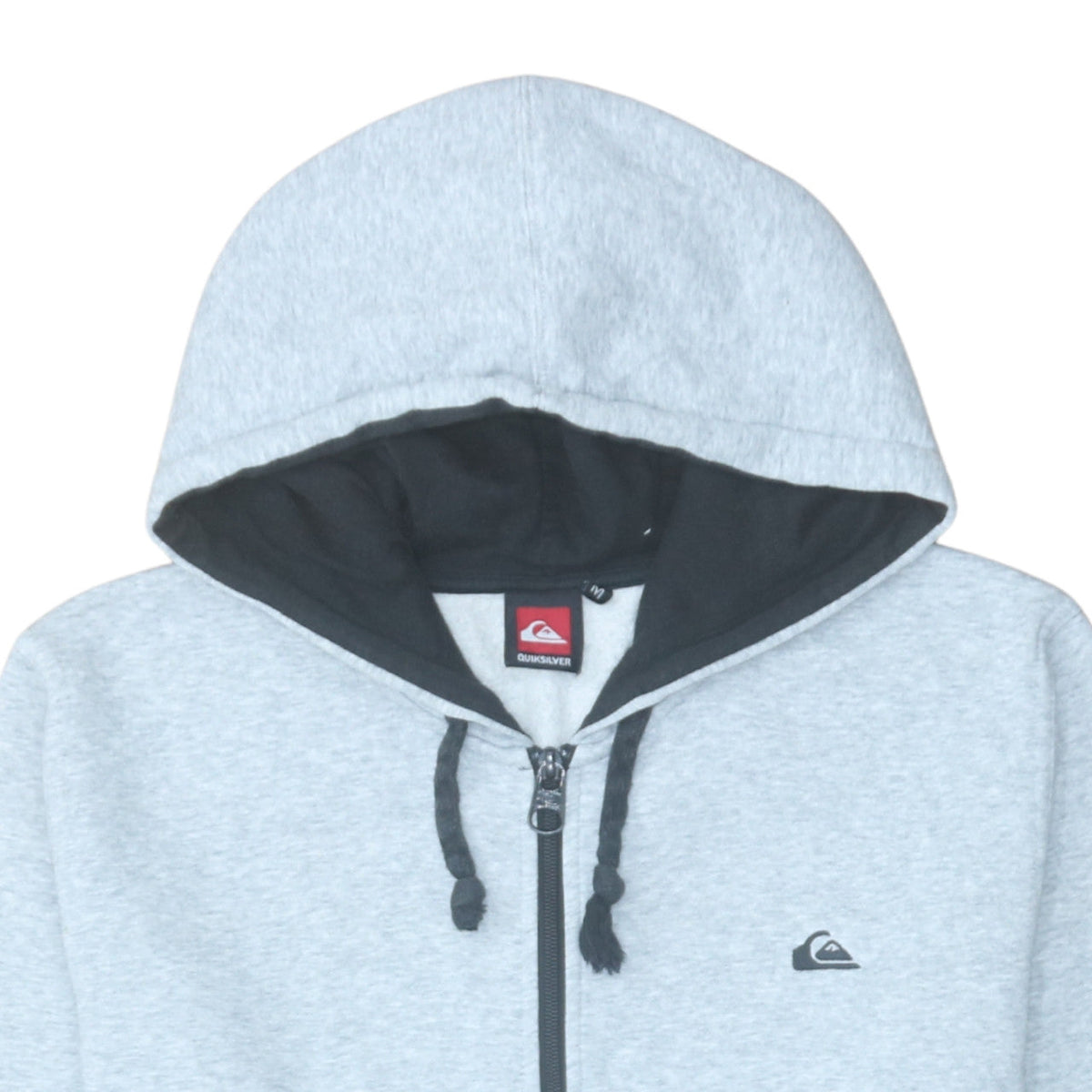 Quiksilver Men's Grey Full Zip Hooded Sweatshirt Size M