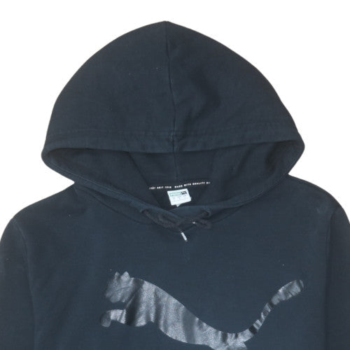 Puma Women's Black Pullover Hoodie Large Logo Sweatshirt