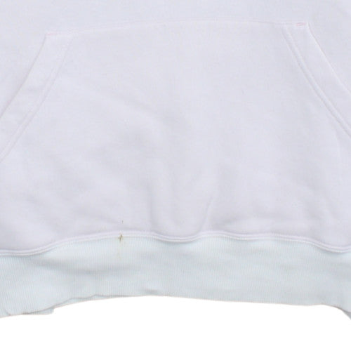 Adidas Womens Pink Pullover Hoodie Size 10 Cotton Blend Logo Sweatshirt
