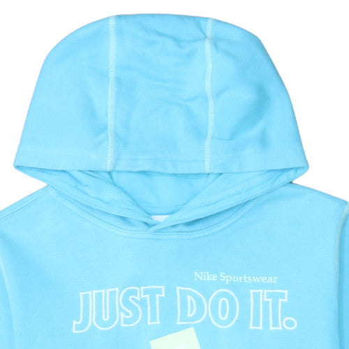 Nike Women's Blue Pullover Hoodie XL Just Do It Graphic Cotton Blend