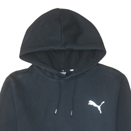 Puma Men's Black Pullover Hoodie Medium Fleece Logo Sweatshirt