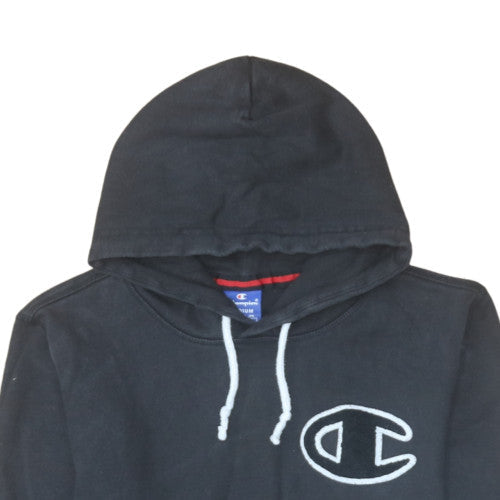 Champion Men’s Black Pullover Hoodie Medium Logo Cotton
