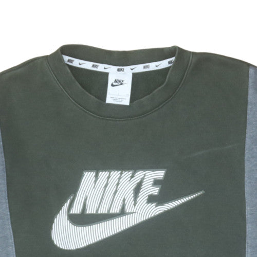 Nike Men's Green Crew Neck Logo Pullover Sweatshirt Size S