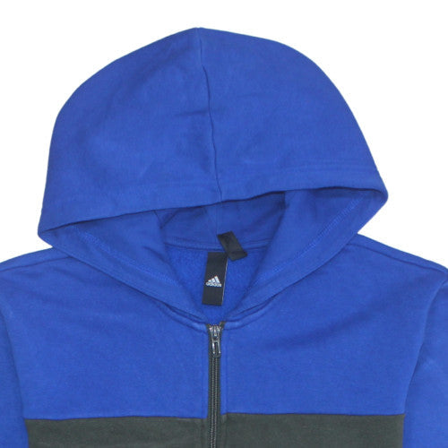 Adidas Mens Blue Black Full Zip Hoodie Size L Hooded Sweatshirt