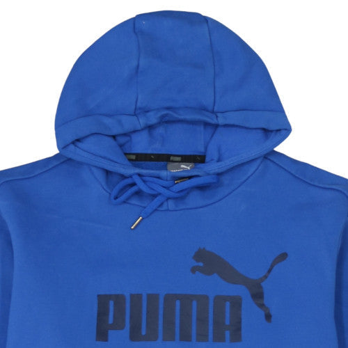 Puma Men's Blue Pullover Hoodie L Fleece Graphic Sportswear