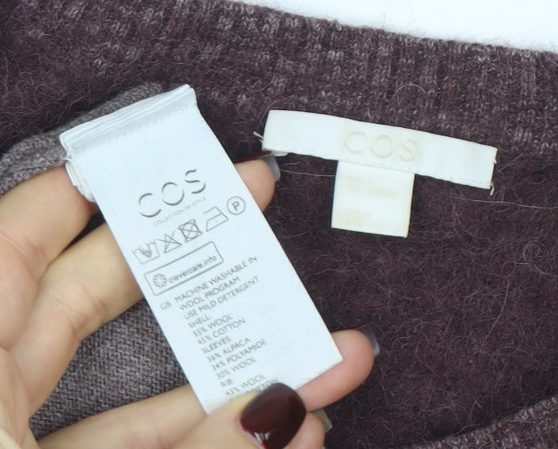 COS Women Brown Wool Blend Raglan Sleeve Long Pullover Jumper Size S