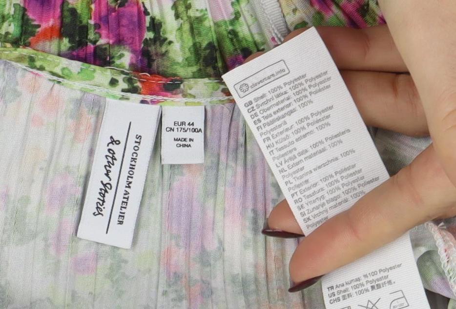 & Other Stories Women’s Multicoloured Floral Wrap Midi Dress Size 14
