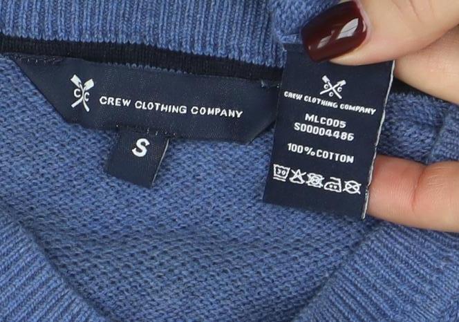 Crew Clothing Men's Blue Cotton Jumper Size S