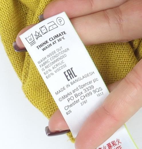 Marks & Spencer Women Yellow XL Relaxed Fit Knit Jumper