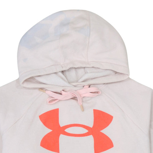 Under Armour Women's Beige Pullover Hoodie Size L Logo Design