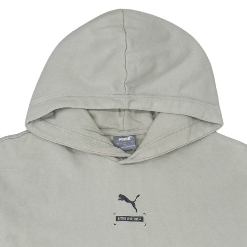 Puma Men's Beige Pullover Hoodie Size L Logo Sportswear