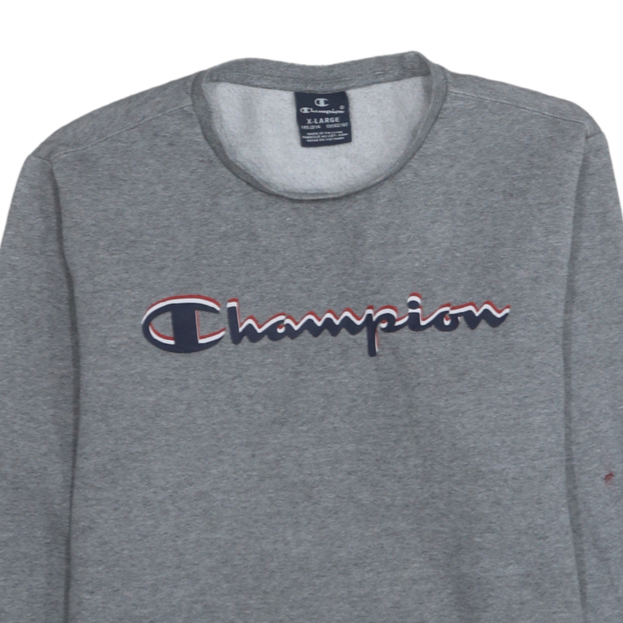 Champion Boys Grey Crew Neck Pullover Sweatshirt 13-14 Years Logo Print