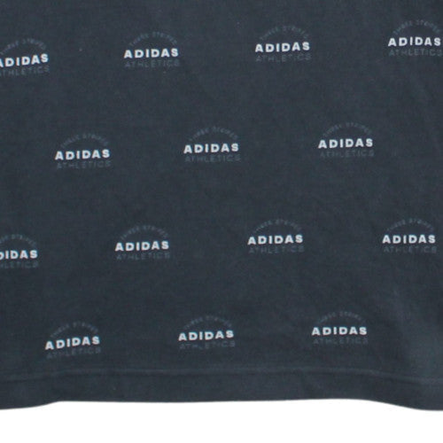 Adidas Men's Black Logo Crew Neck Pullover Sweatshirt Size M