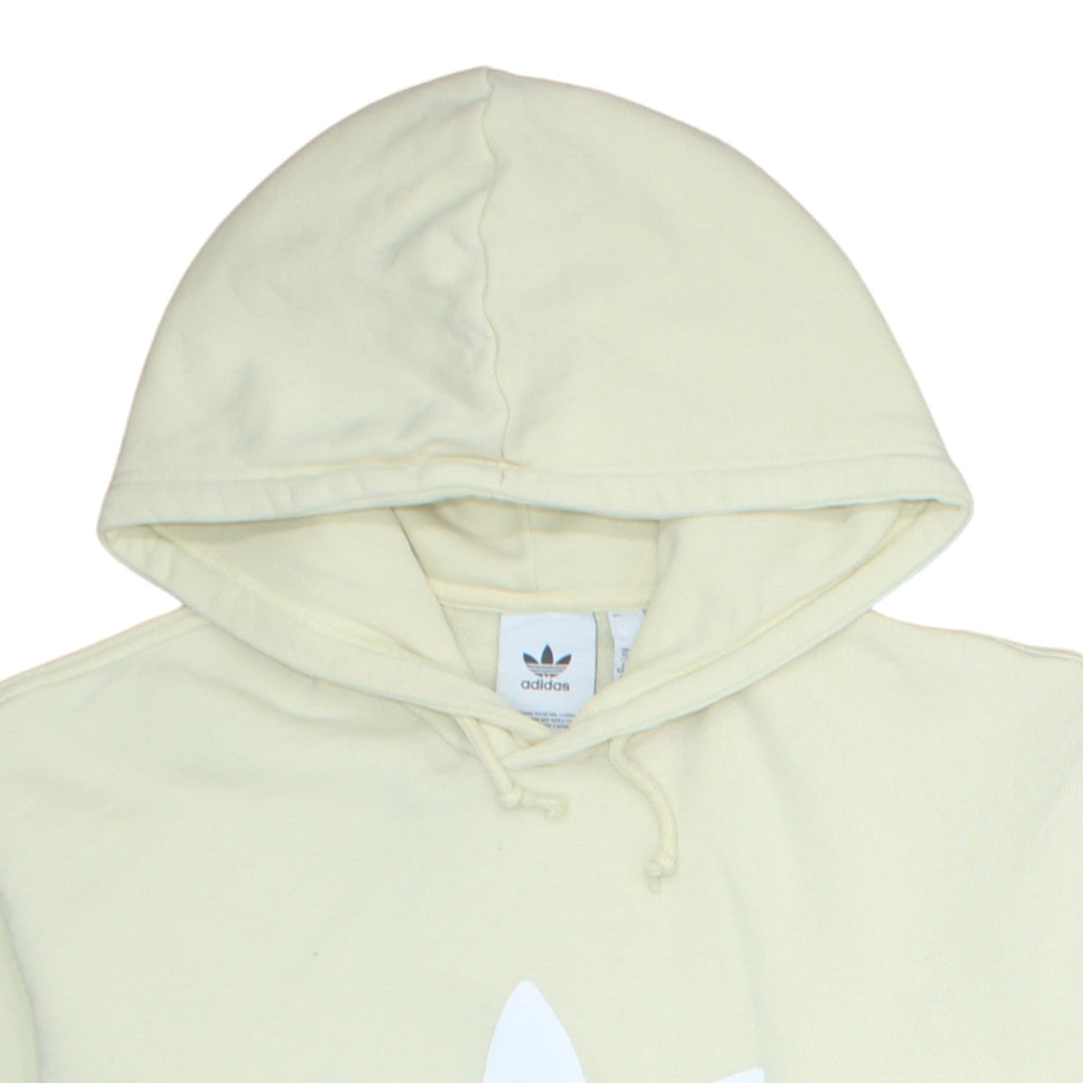 Adidas Women Beige Pullover Hoodie XL Hooded Logo Sweatshirt