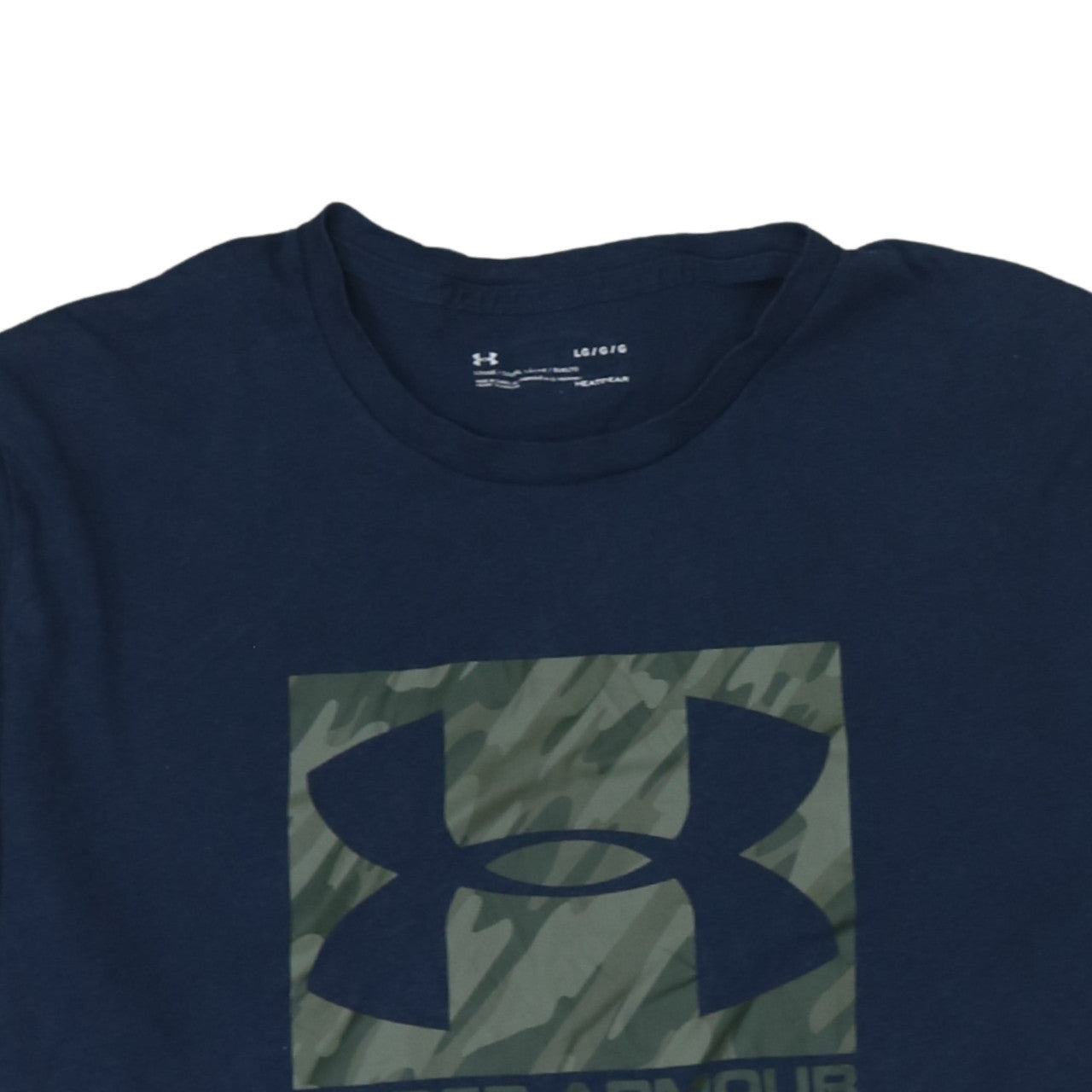 Under Armour Men's Navy Blue Camouflage Logo Cotton T-Shirt Size L