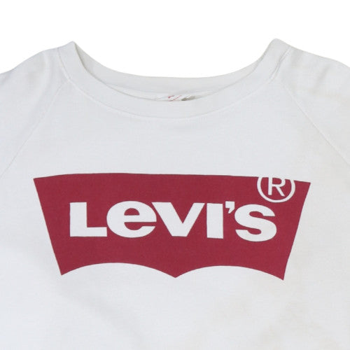 Levi's Women's White Logo Pullover Sweatshirt Size L