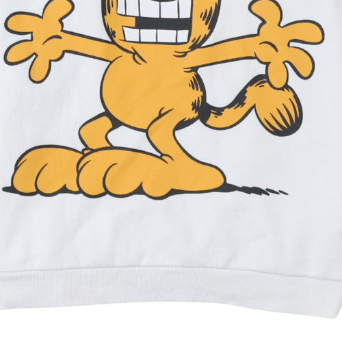 Garfield Girls White Pullover Hoodie 12-13 Years Fleece Comic Graphic
