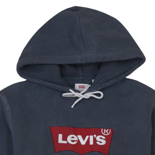 Levi's Men's Blue Pullover Hoodie M Logo Cotton Blend Casual