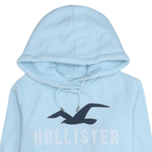 Hollister Women Light Blue Pullover Hoodie XS Cotton Blend